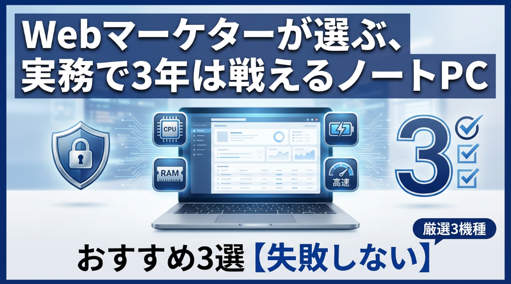 【失敗しない】Webマーケターが選ぶ、実務で3年は戦えるノートPCおすすめ3選