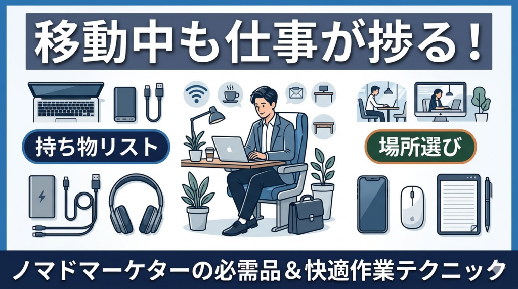 移動中も仕事が捗る！ノマドマーケターの持ち物リストと作業場所選び