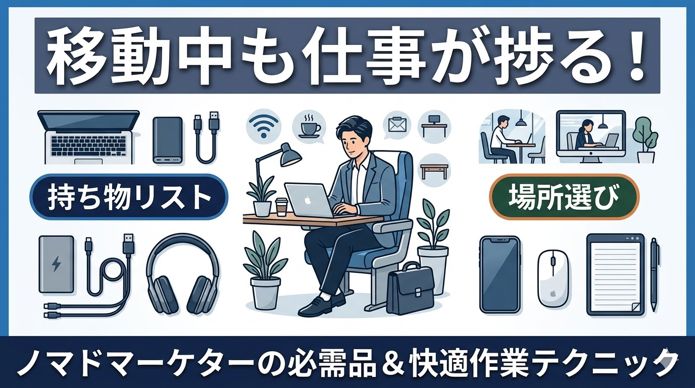 移動中も仕事が捗る！ノマドマーケターの持ち物リストと作業場所選び